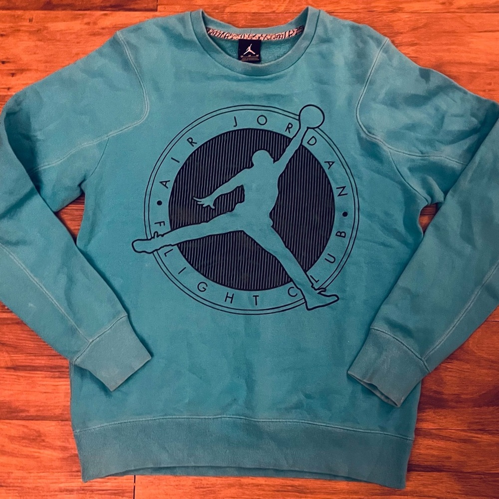 Nike Air Jordan Flight Club Crewneck Sweatshirt In Rare Gamma Blue Colorway